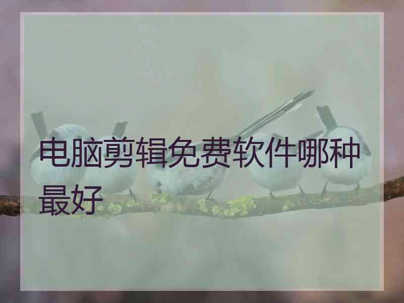 电脑剪辑免费软件哪种最好 电脑剪辑免费软件哪种最好