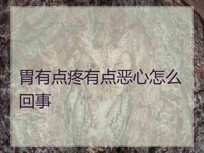 胃有点疼有点恶心怎么回事 胃有点疼有点恶心怎么回事