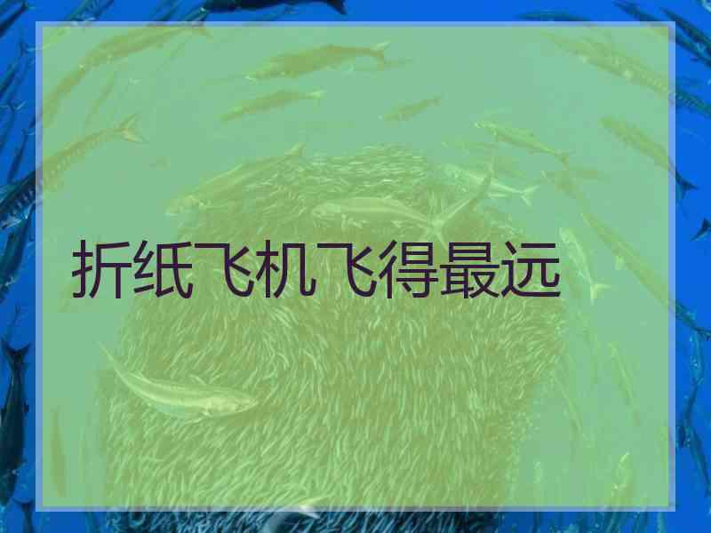 折纸飞机飞得最远 折纸飞机飞得最远