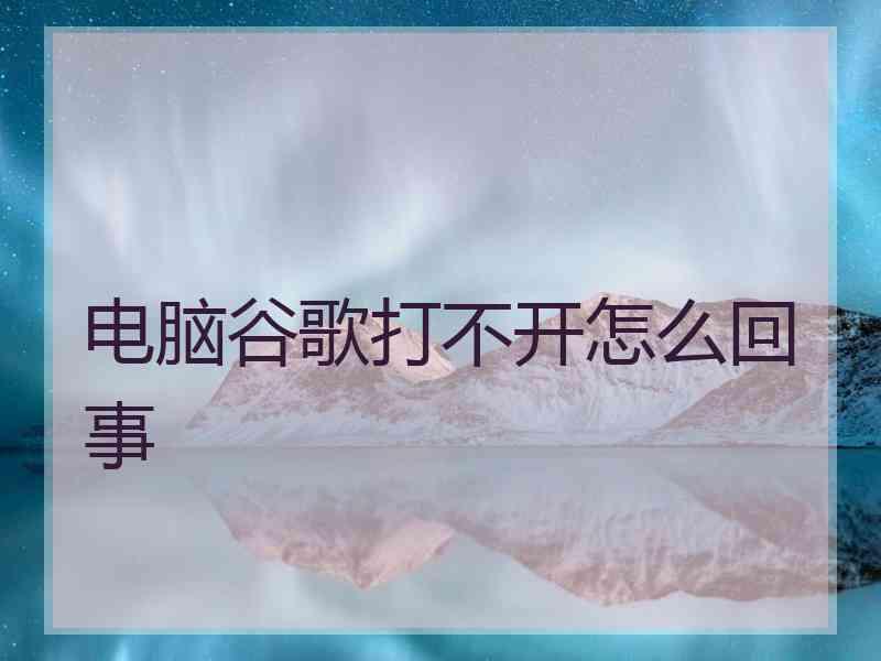 电脑谷歌打不开怎么回事