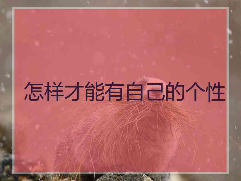 怎样才能有自己的个性