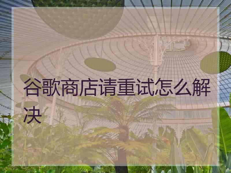 谷歌商店请重试怎么解决