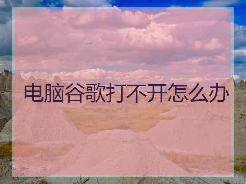 电脑谷歌打不开怎么办