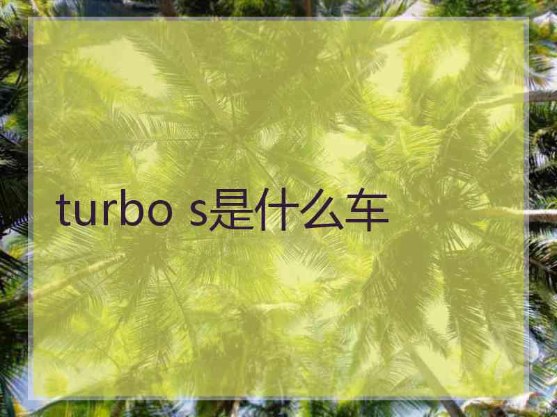 turbo s是什么车