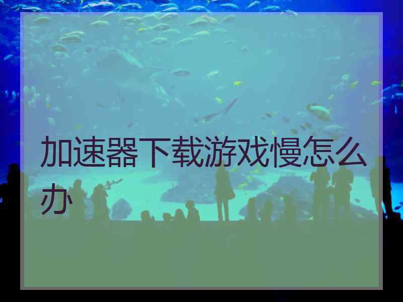 加速器下载游戏慢怎么办
