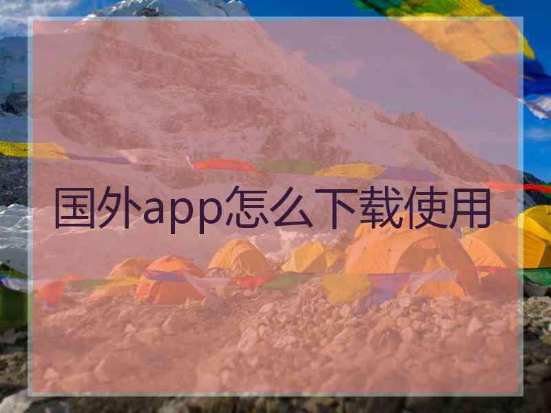 国外app怎么下载使用