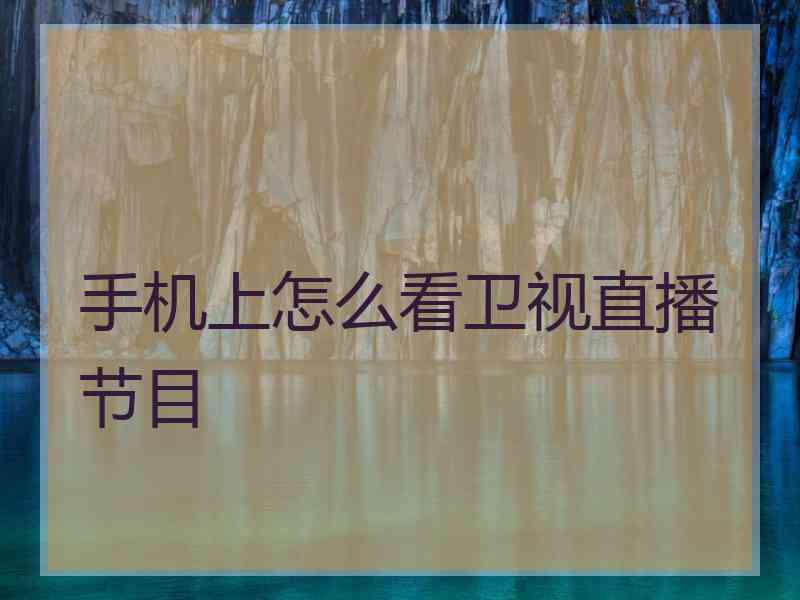 手机上怎么看卫视直播节目