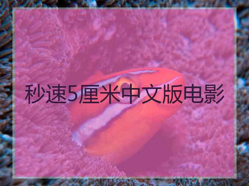 秒速5厘米中文版电影