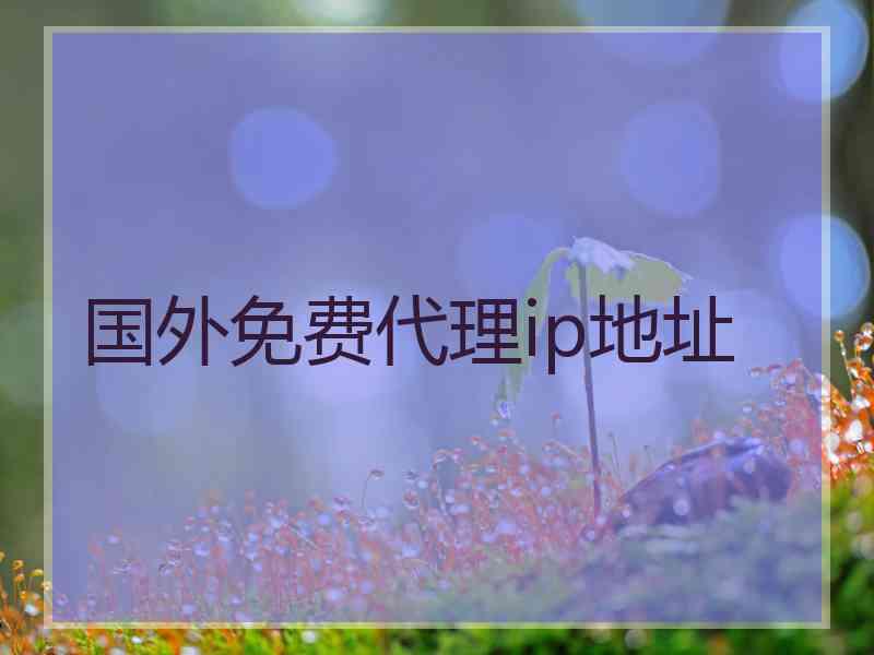 国外免费代理ip地址