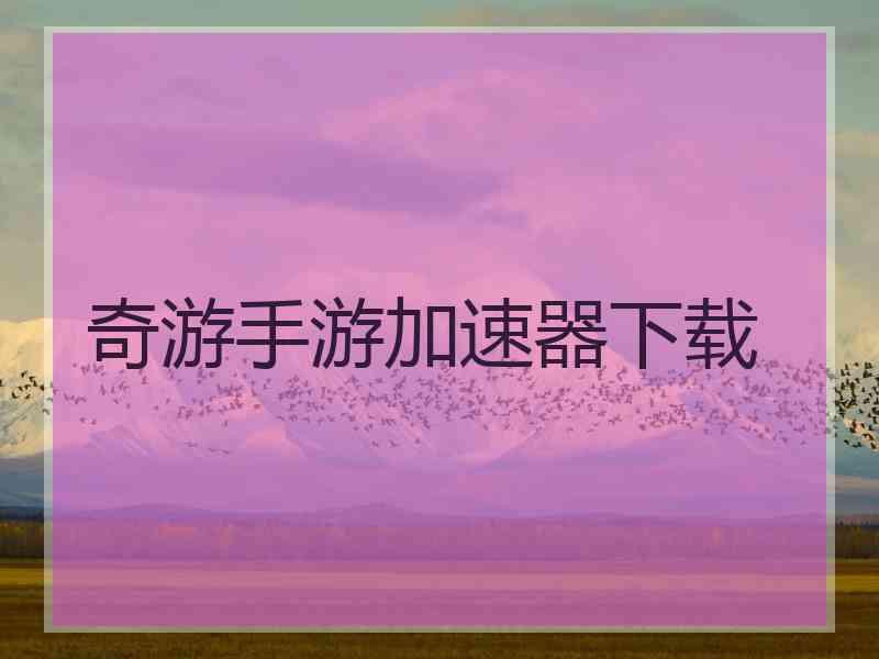 奇游手游加速器下载