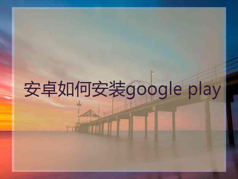 安卓如何安装google play