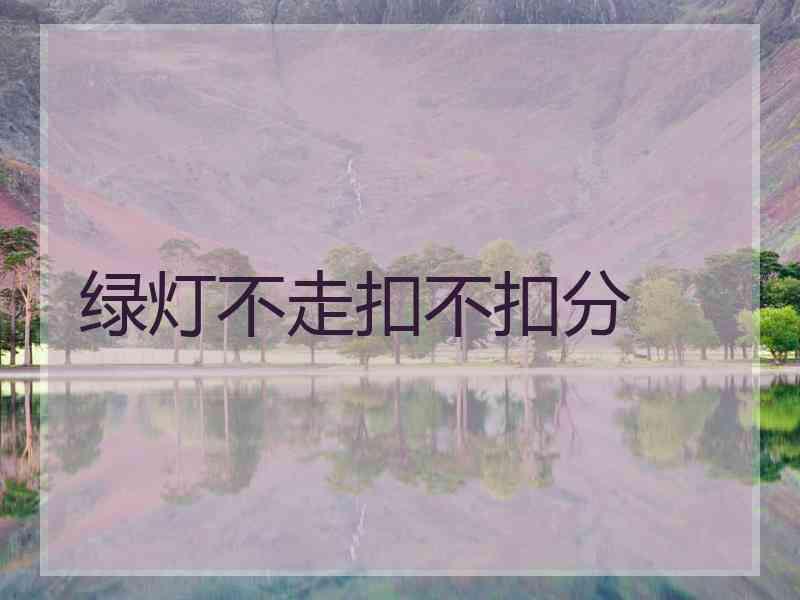 绿灯不走扣不扣分