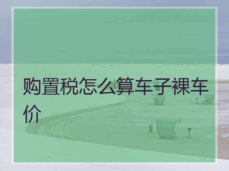 购置税怎么算车子裸车价