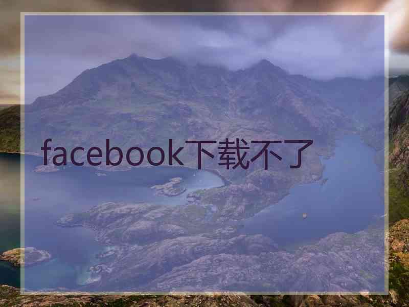 facebook下载不了