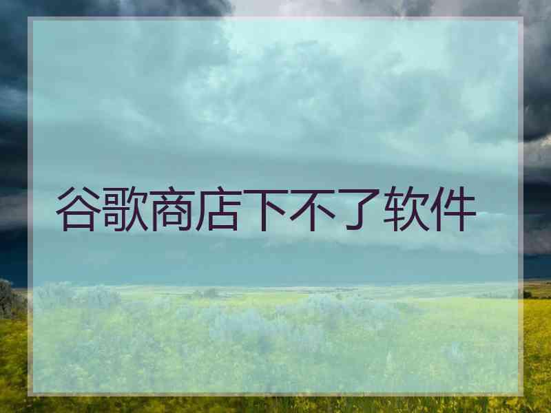 谷歌商店下不了软件