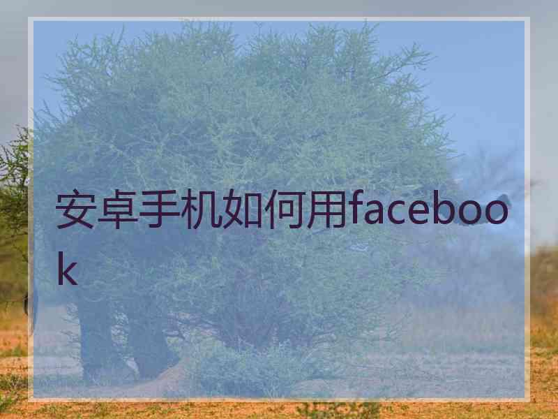 安卓手机如何用facebook