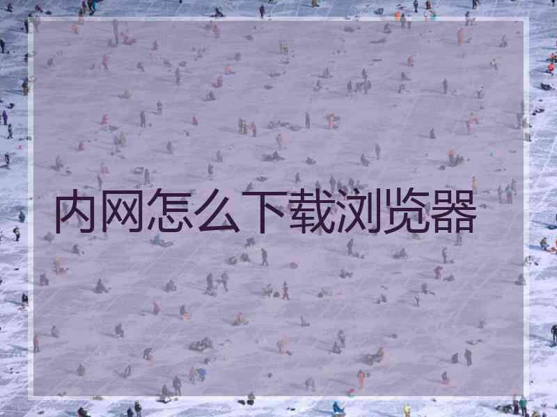 内网怎么下载浏览器
