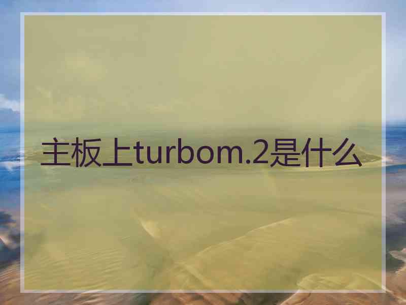 主板上turbom.2是什么