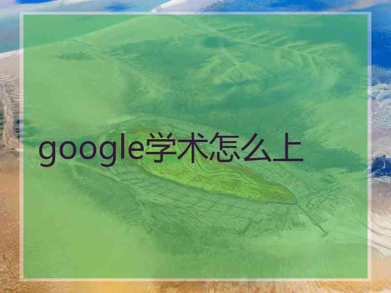google学术怎么上