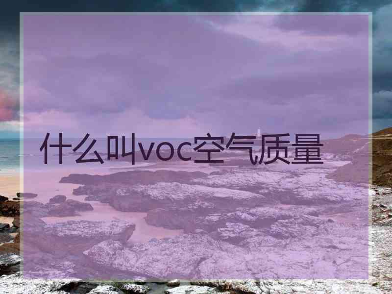什么叫voc空气质量