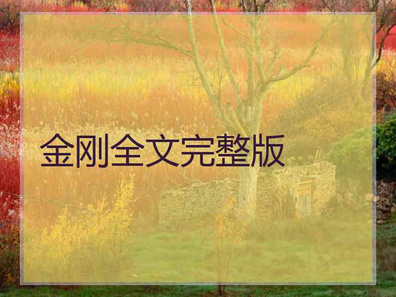 金刚全文完整版