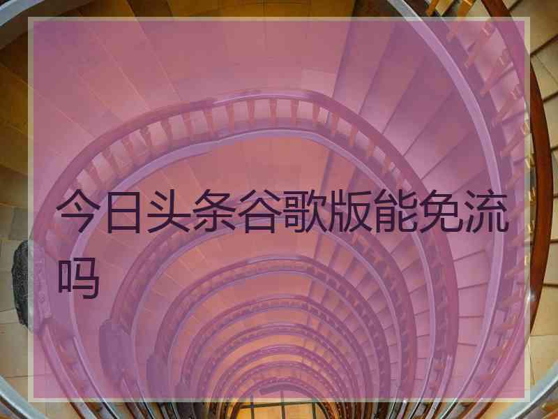 今日头条谷歌版能免流吗