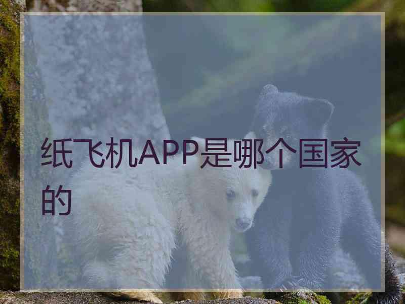 纸飞机APP是哪个国家的