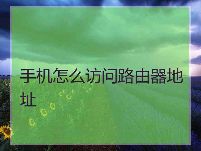 手机怎么访问路由器地址
